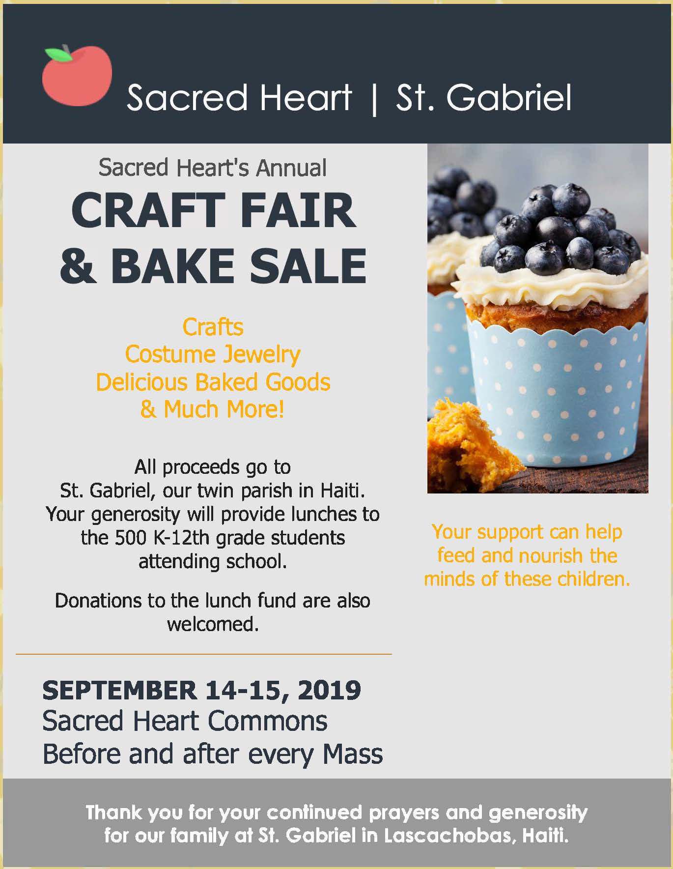 Sacred Heart's Craft Fair and Bake Sale